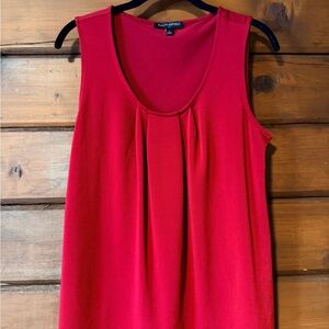 Banana Republic Bright Red Pleated Sleeveless Tank